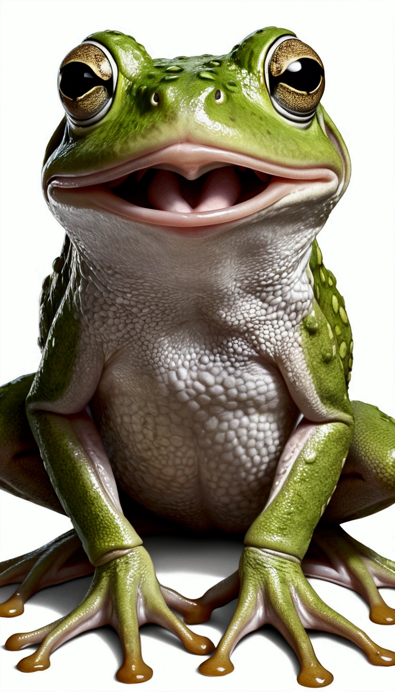 a drawing of a frog with its mouth open and its legs spread, a detailed drawing by Richard Mayhew, zbrush central contest winner, photorealism, highly detailed creature, very detailed toad, detailed creature, realistic creature concept, frog - elephant creature, highly detailed illustration, frogzilla creature, overwhelming depth and detail, award winning creature portrait, (extremely detailed