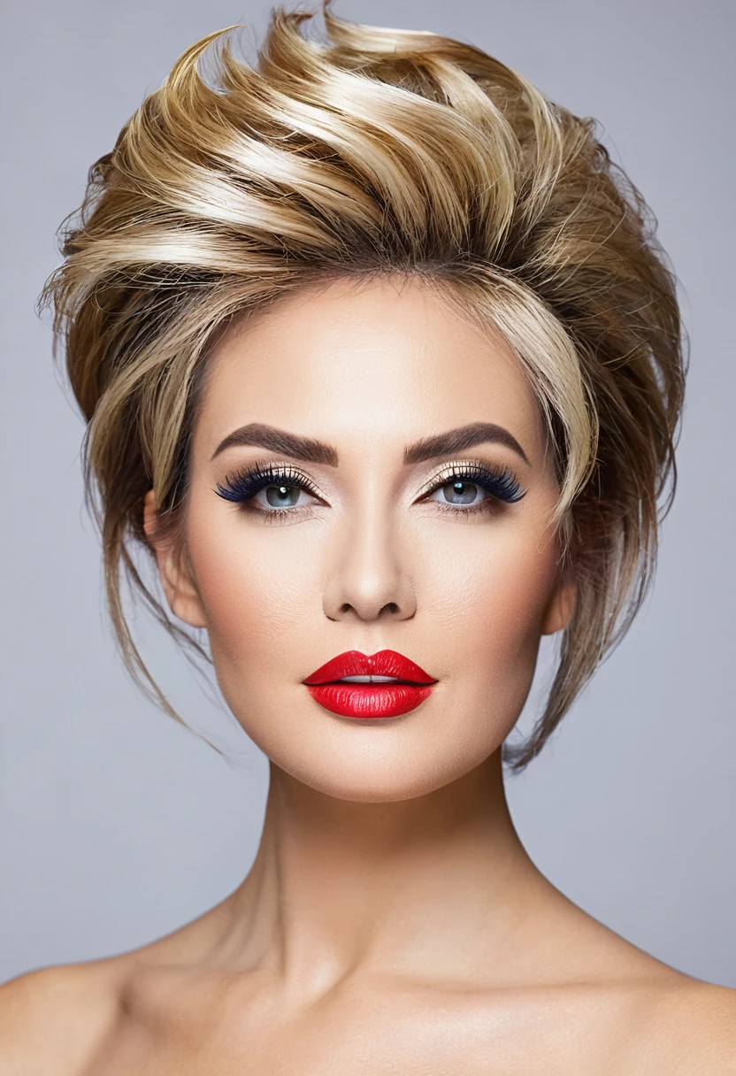 A Beauty woman with Donald Trump hair style