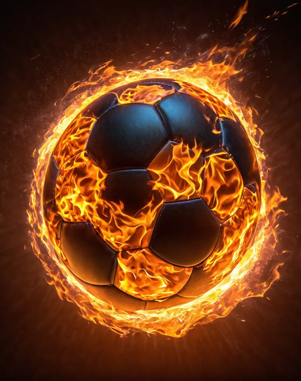 soccer ball burning aura, (work of art), best qualityer, high resolution, 4K, 8K, incredible quality, amazing shading, soft lighting