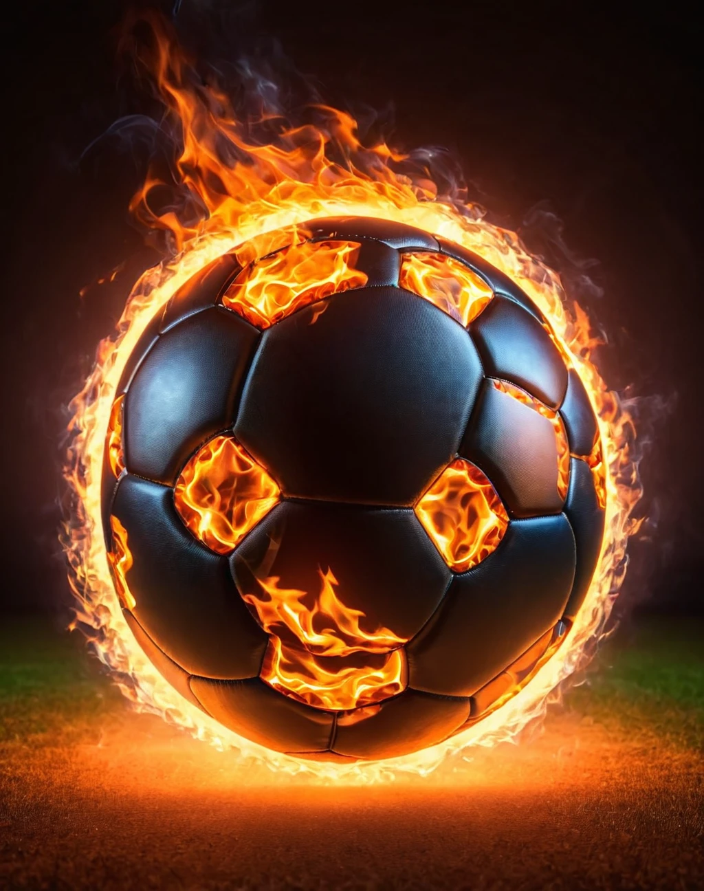 soccer ball burning aura, (work of art), best qualityer, high resolution, 4K, 8K, incredible quality, amazing shading, soft lighting