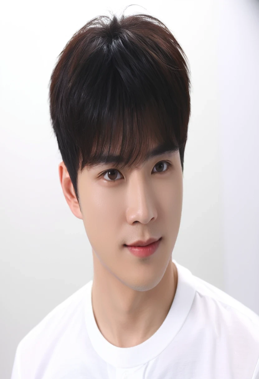 Best Quality, 8k, Masterpiece, (Portrait: 1.3), (photo realistic:1.4), (hyper realistic:1.4), Sharp Focus, looking at viewer, (smoother lighting:1.1), (increase cinematic lighting quality:0.9), realistic lighting, backlighting, light on face, ray trace, (brightening light:1.2), (Increase quality:1.4), sharp detail, (best quality real texture skin:1.4), finely detailed eyes, black_eyes, finely detailed face, 25 year old Korean man