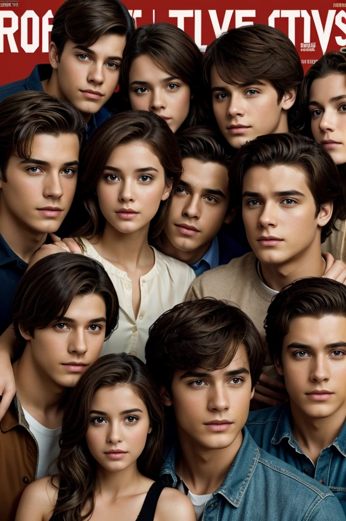 Hello, can you create a cover for a youth romance book with the title The Devil and the Demon?, with a brown-haired girl and a tall black-haired boy with green eyes.