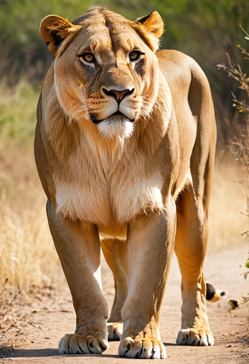 Lioness big size large giant muscles