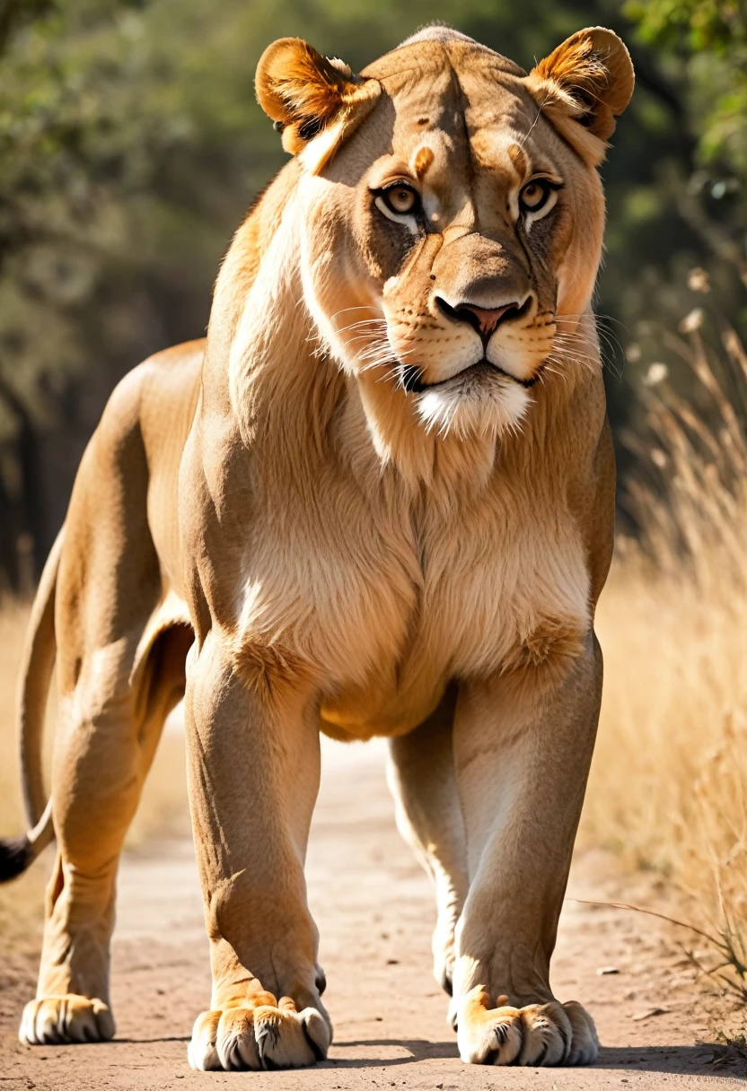 Lioness big size large giant muscles