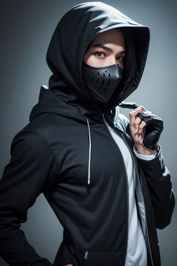 Villain costume with mask and hood