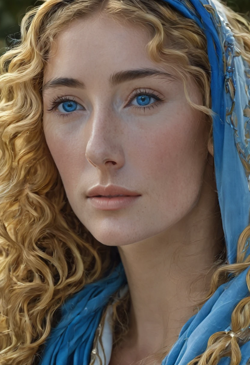 Born of Venus, sandro botticelli, masterpiece, Blue tones, striking features, ((high qualiy)) (super detailed) 4D, 8K.