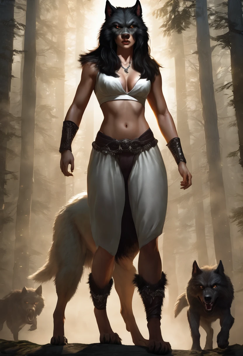 Put a beautiful young werewolf on the cover of the book, this werewolf is all strong and muscular and a human woman, white but a little chubby.