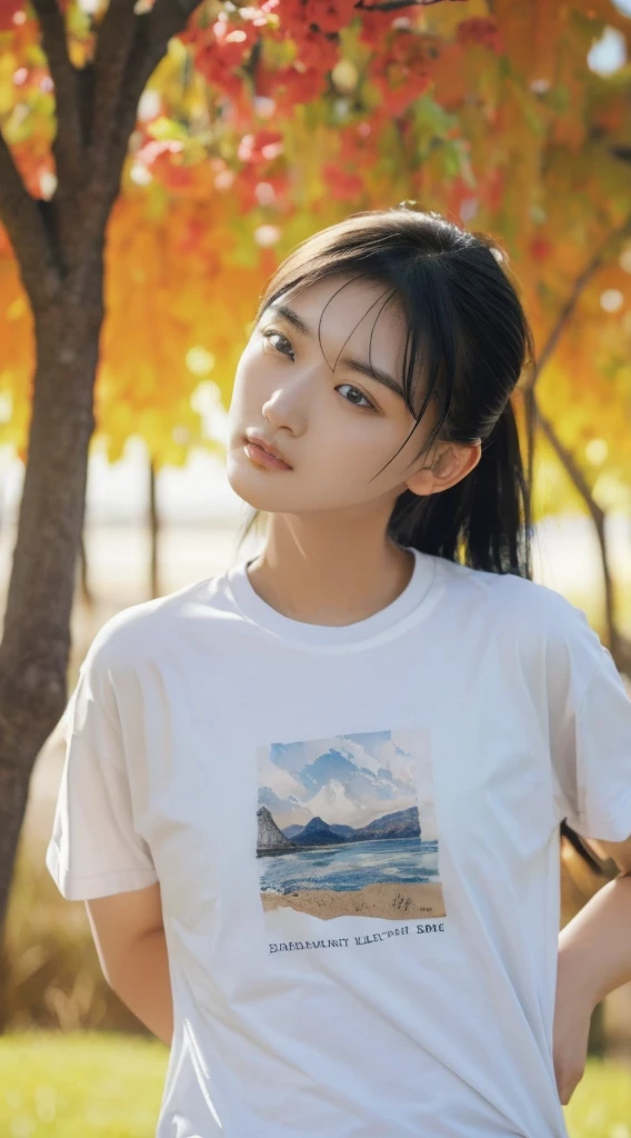 32k, Highest quality, masterpiece, Realistic, Very detailed, photograph, High resolution, 行photograph, High resolution, Confused, Smoother light, Official Art, Written boundary depth, Bright light,
close, thin, Detailed face, anger, Fine and beautiful eyes, 19 years old Korean, cute, Highest quality real texture skin,
T-Shirts,
