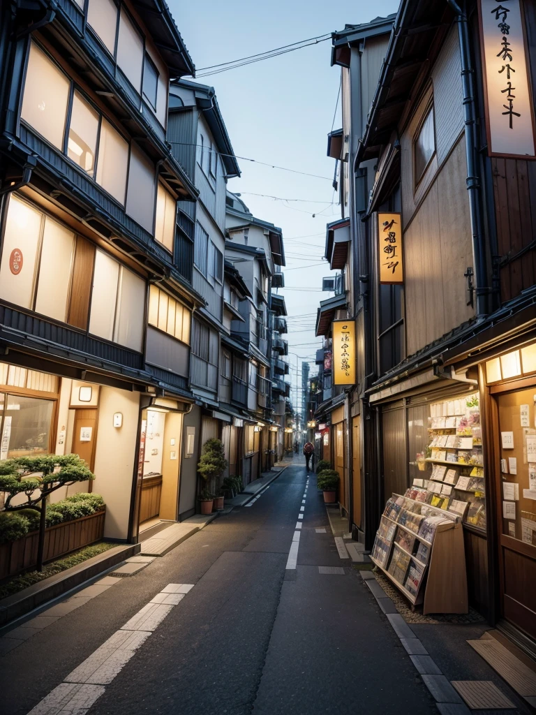 Landscape city Japan modern street anime