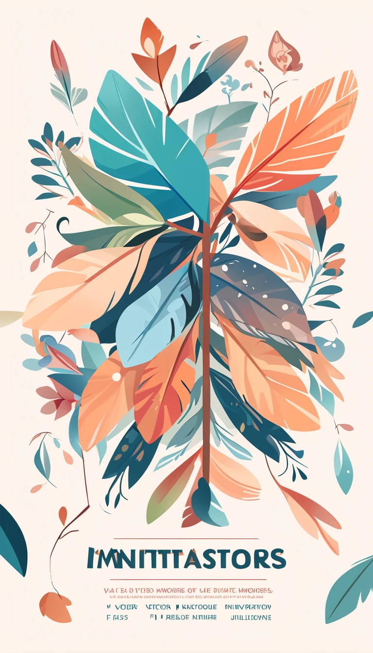 cover page, A Unique Feather Of Memories, flat Design, vector illustrations, graphic illustration, detailed 2d illustration, flat illustration, digital illustration, digital artwork, logo design, Feather. Masterpiece