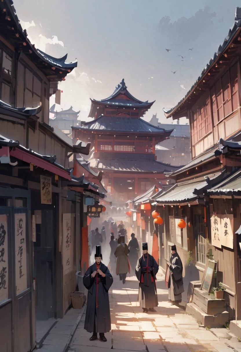 Buildings、people間0people、night、Haunted house、pavilion、Heian-kyo、The capital of Kyoto、Large building、landscape、dwelling、ghost、Dynamic Angle、masterpiece、best quality、ultra-detail、peopleはいない、Buildings only、Quiet、Retreat、Inconspicuous、The lights are off
