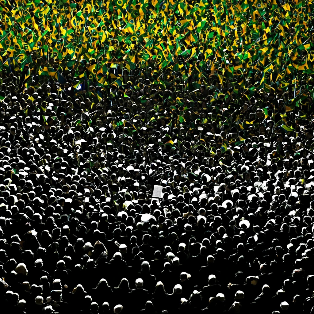 Generate an image representing the dictatorship in Brazil in 2024, which demonstrates the lack of freedom of expression by a single judge of the federal supreme court.
