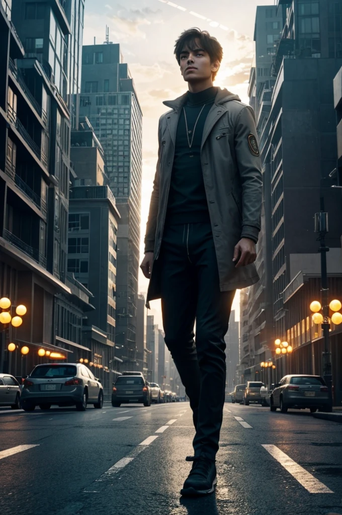 1. **Opening Scene:**
- **Prompt:** A young protagonist wakes up in a futuristic city where humans and androids coexist. They discover they have a mysterious power that allows them to communicate with ancient spirits.
- **Scene:** The protagonist's morning routine is interrupted when they accidentally activate their power, causing nearby streetlights to flicker and ancient symbols to briefly appear in the air.
