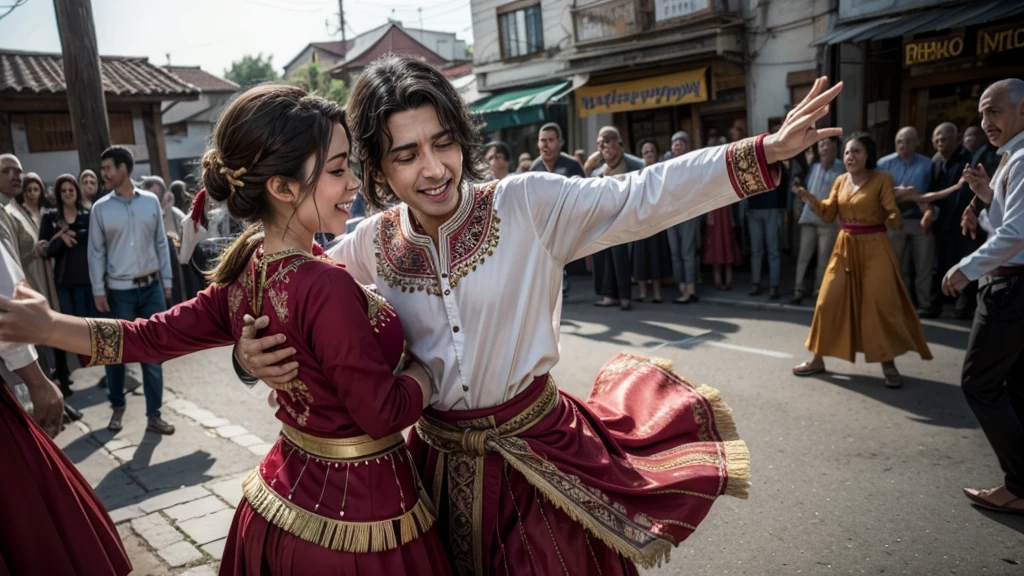 people dancing in turkish clothes 