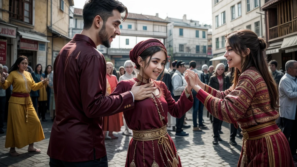people dancing in turkish clothes