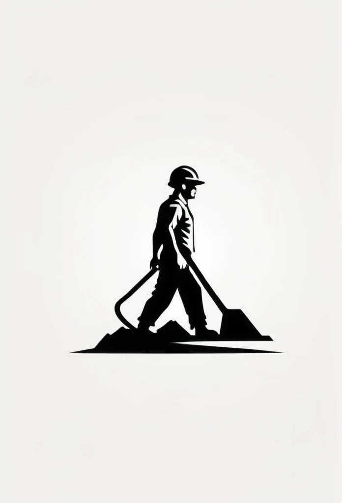Stylish logo of equipment company for concrete road construction in Japan
Pretty cool
chic and modern design
A Japanese concrete road construction equipment company that paints a logo of a powerful, strong man who works hard, wearing a helmet and sweating
the figure is a head-to-foot, silhouette-only, not a clear picture of his face
White background