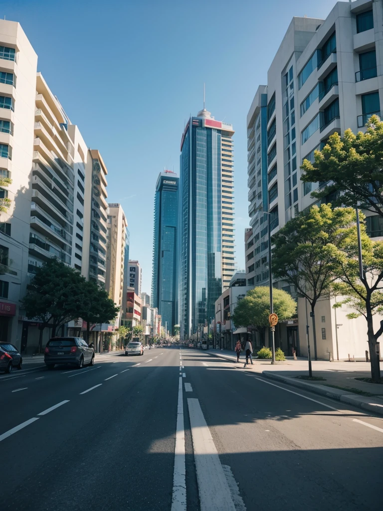 Landscape city Mexico modern avenue anime