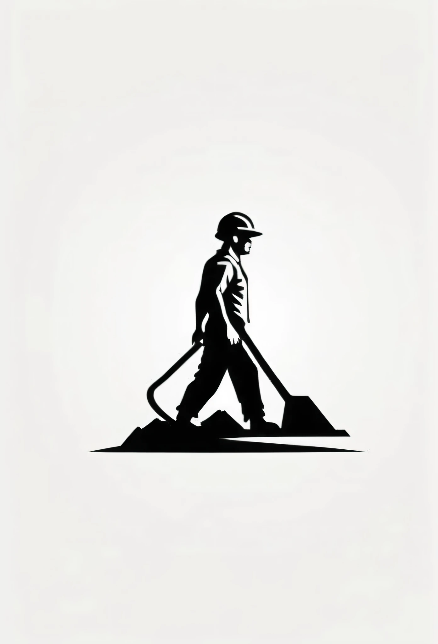 Stylish logo of equipment company for concrete road construction in Japan
Pretty cool
chic and modern design
A Japanese concrete road construction equipment company that paints a logo of a powerful, strong man who works hard, wearing a helmet and sweating
the figure is a head-to-foot, silhouette-only, not a clear picture of his face
White background
