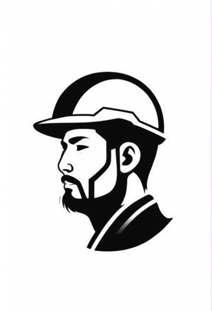 Stylish logo of equipment company for concrete road construction in Japan

Pretty cool
chic and modern design

A Japanese concrete road construction equipment company that paints a logo of a powerful, strong man who works hard, wearing a helmet and sweating
the figure is a head-to-foot, silhouette-only, not a clear picture of his face

腕を振り上げる

White background