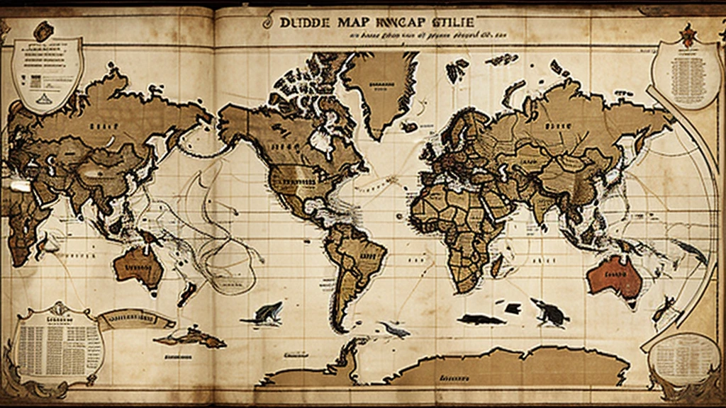 Historical map of trade routes used by the Dutch East India Company VOC
