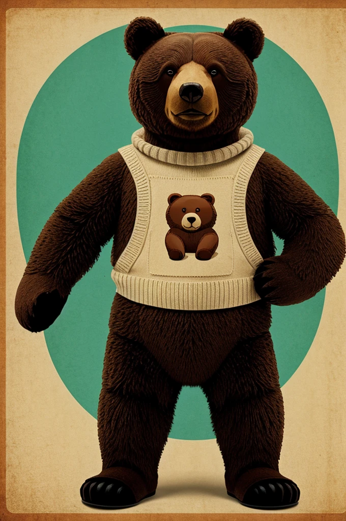 A bear that has a retro style