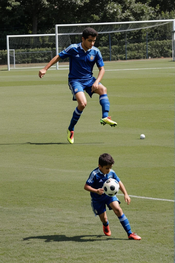 Santiago playing soccer