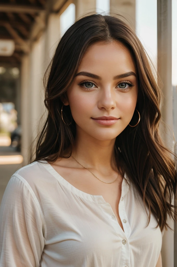 "With confidence in every step, her hazel eyes met mine, a subtle smirk playing on her lips under the afternoon sun