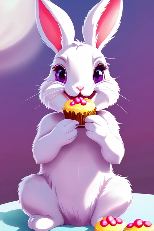 Bunny eating sweets 
