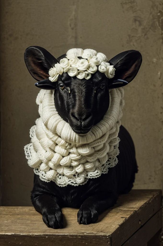 ((best quality)), ((masterpiece)), black sheep
