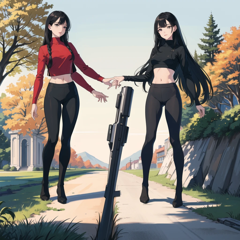 (RAW photo:1.3), (masterpiece:1.3), (best quality:1.4), ultra high res, photo referenced, (high quality), ((full body) with (feet:1)) posing in the park. Wearing a long-sleeved crop top, black leggings and (boots:1). Sunny, sunshine. Matte skin, pores, colors, hyperdetailed, hyperrealistic. Natural, realistic, photograph,
