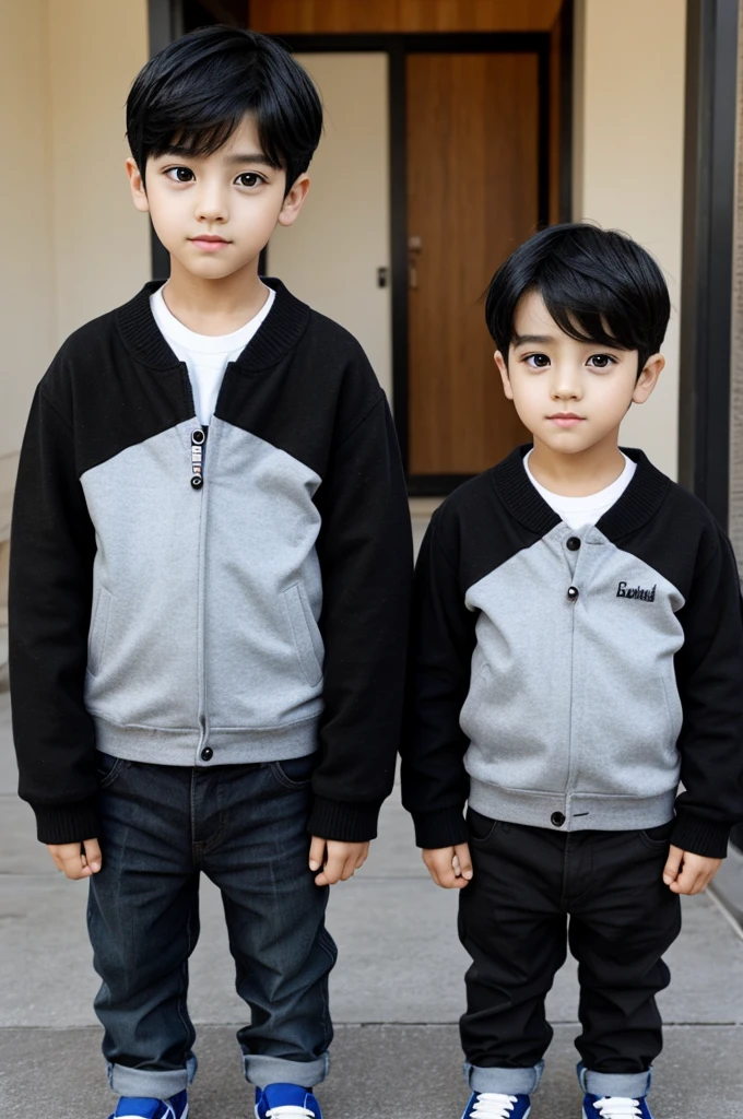 2 boys twin boys tall korean black eyes black hair