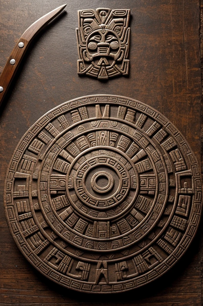 Cover photo with the Aztec calendar and the word Maribel 
