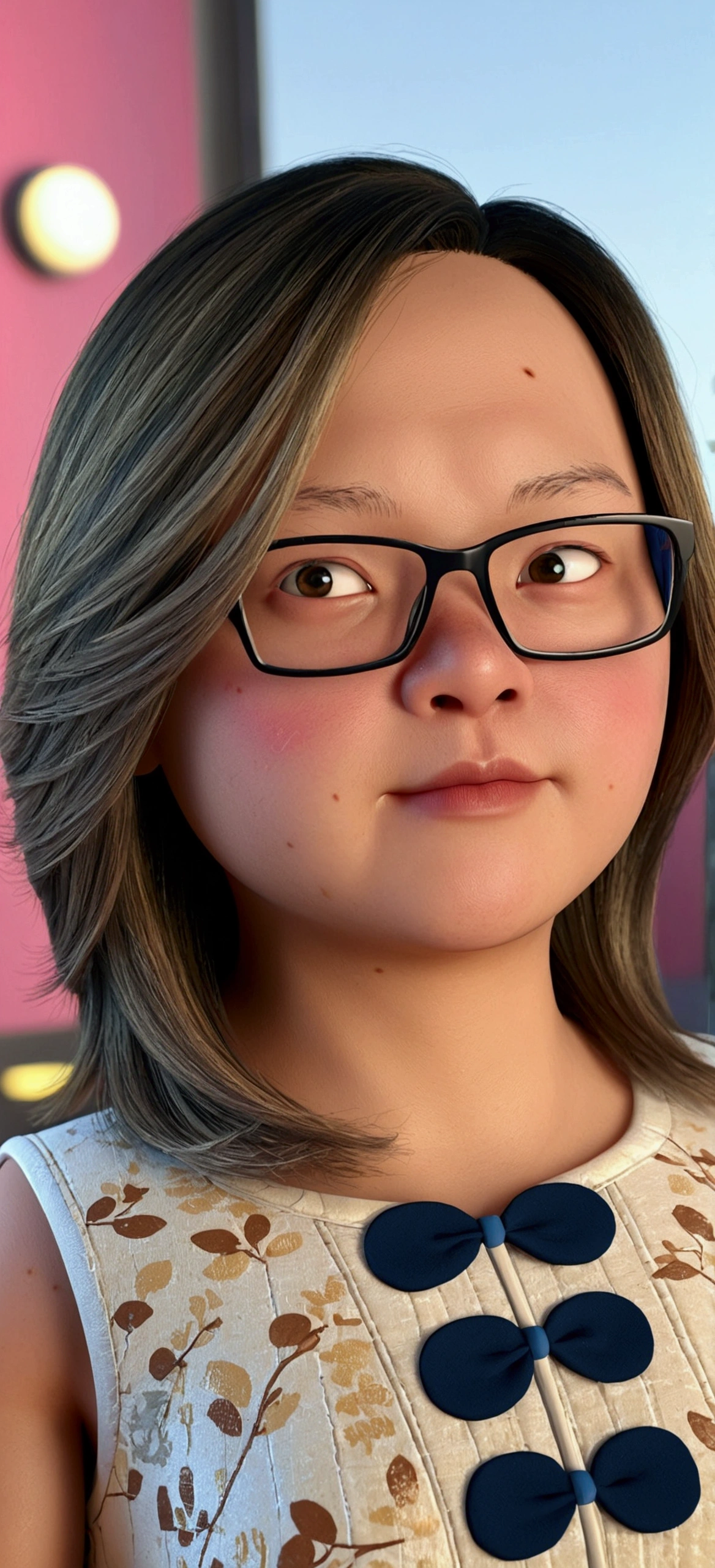 Cartoon character of a man in black glasses and blue shirt, an animated character, stylized character, animation style rendering, 3d stylized, Arnold Maya rendering, Stylized 3D rendering, toon render screenshot, 3d character, 3d character, Stylized 3D rendering, 3D character rendering, cartoon character, Personagem de close up, character posing, (Pixar-style) (master part:1.2) (bokeh) (best qualityer) (skin detailed) (detailed texture) (8K) (Argilla) (cinematic lighting) (sharp focus,Sit down and lift your upper body