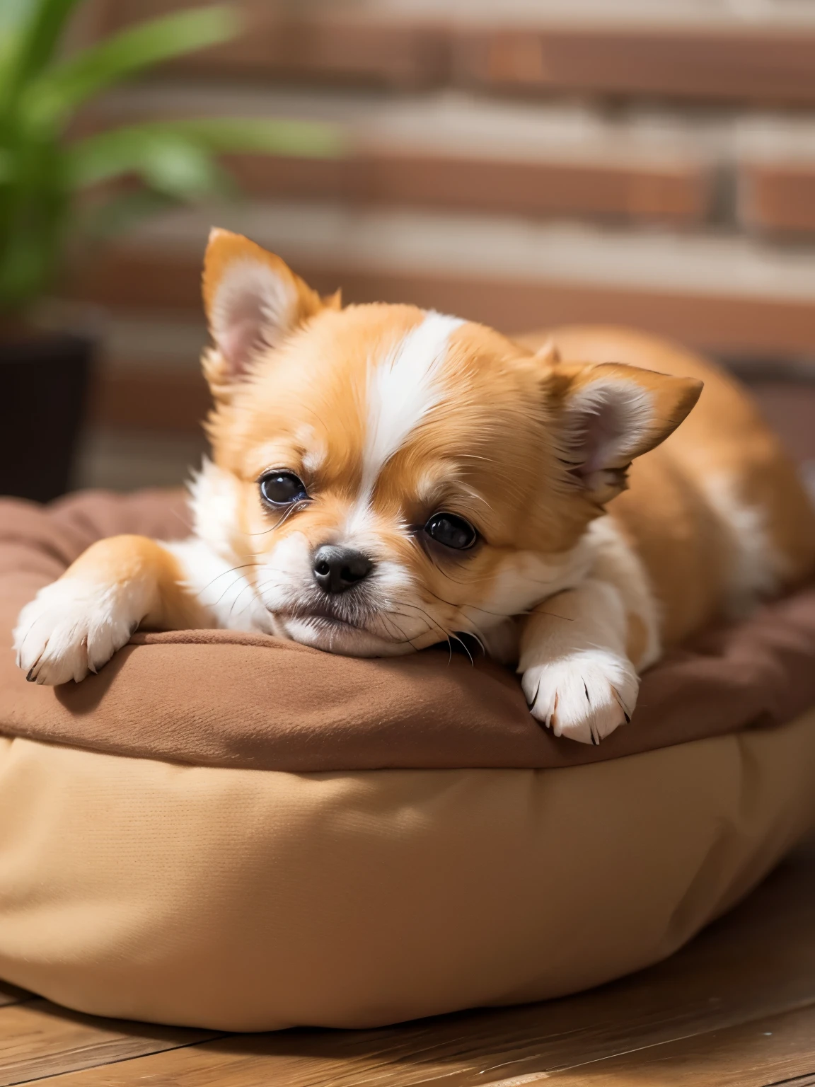 A small dog is curled up asleep, high quality, high definition.