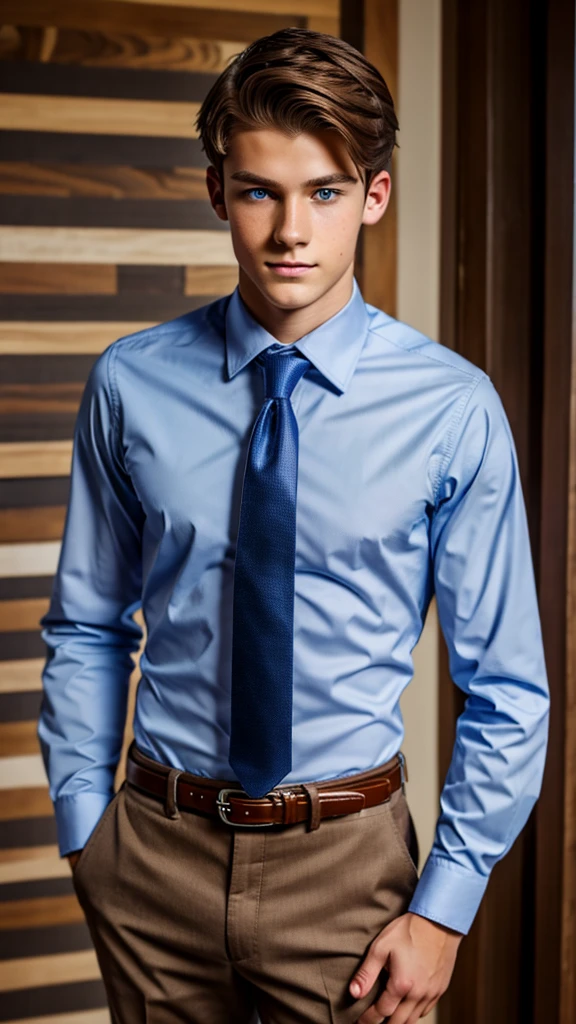 19 year old male wearing tie and lomg sleveed button up with belt and tucked in
4K HIGH REZ
Physical Description: Brown colored hair and skinny build. 5"5 and 150 LB. Blue eyes.
.