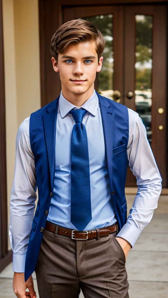 19 year old male wearing tie and lomg sleveed button up with vest with dress pants and 3 belts
4K HIGH REZ
Physical Description: Brown colored hair and skinny build. 5"5 and 150 LB. Blue eyes.
.