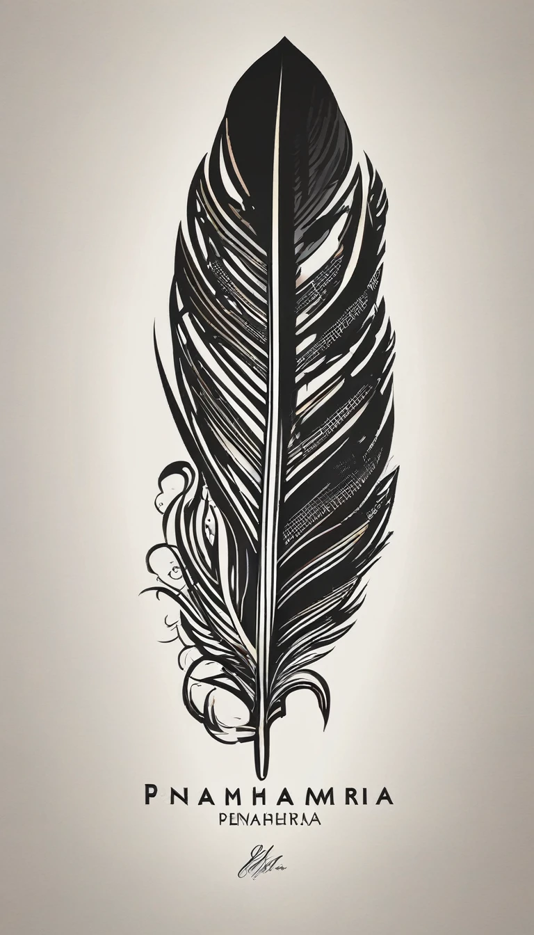 logo design of a MEMORY FEATHER for the brand “Penamemoria".