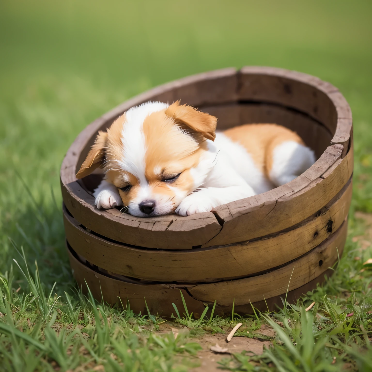 A small dog is curled up asleep, high quality, high definition.