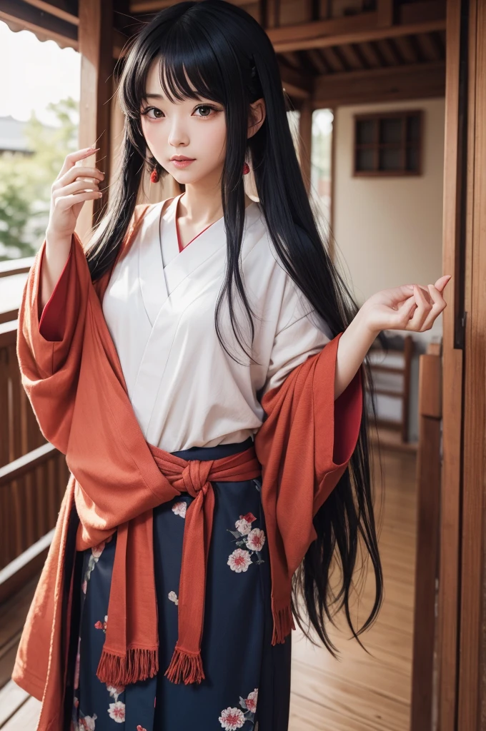 A character Hair like Ayanokoji's but black, Eyes red, sweatshirt and sweatpants, and tennis, an empty expression