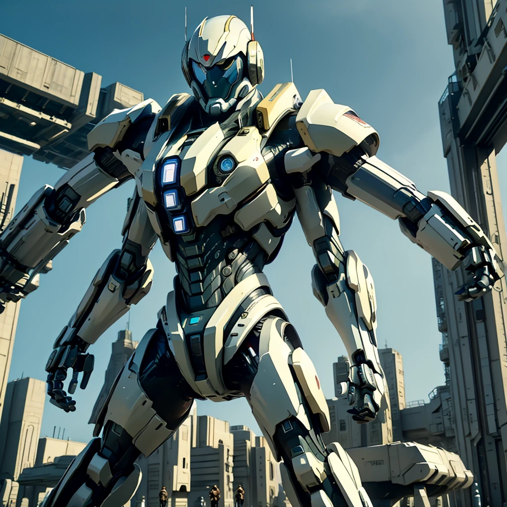 A gigantic robot that people can ride in，Combat Robot，Anime Art，Warrior，masterpiece，perfection，Science fiction，Stunning visuals，ＳＦ，最高masterpiece，cyber punk，Mecha Action