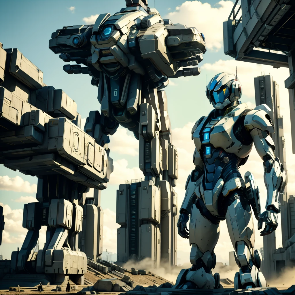 A gigantic robot that people can ride in，Combat Robot，Anime Art，Warrior，masterpiece，perfection，Science fiction，Stunning visuals，ＳＦ，最高masterpiece，cyber punk，Mecha Action