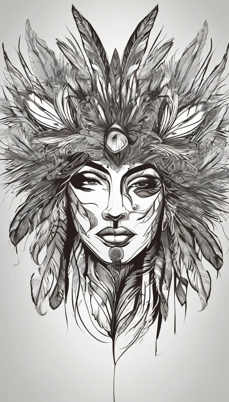 logo design of the face of the feather