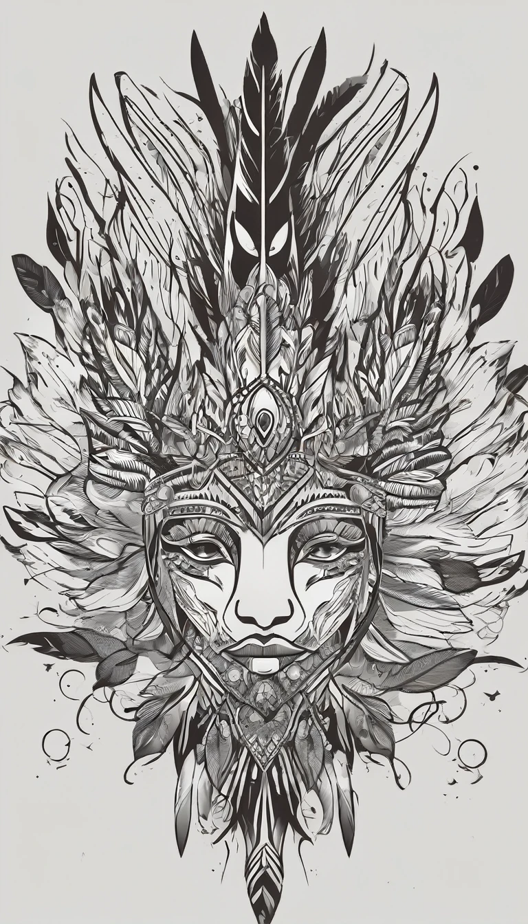 logo design of the face of the feather