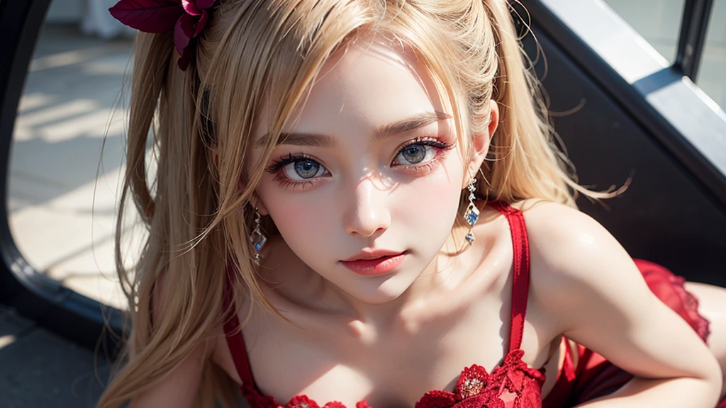 ((masterpiece:1.4)、(top-quality:1.4)、(reallistic:1.7))、a beauty girl、Super sexy daughter、Super beautiful girl、1girl in、Glossy luxury latex、Luxury Latex Bodysuit、By Luis Royo、age19、Super Ultra Ultra Bikini、beautiful countenance、kawaii faces、Beautiful udder、Beautiful ass、A detailed eye、beautidful eyes、Raw photo、red-lips、Red high heels、a choker、a necklace、耳Nipple Ring、