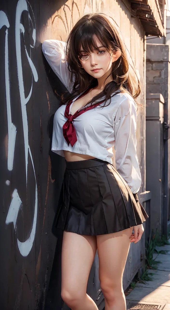 Beautiful woman, dark hair, white skin