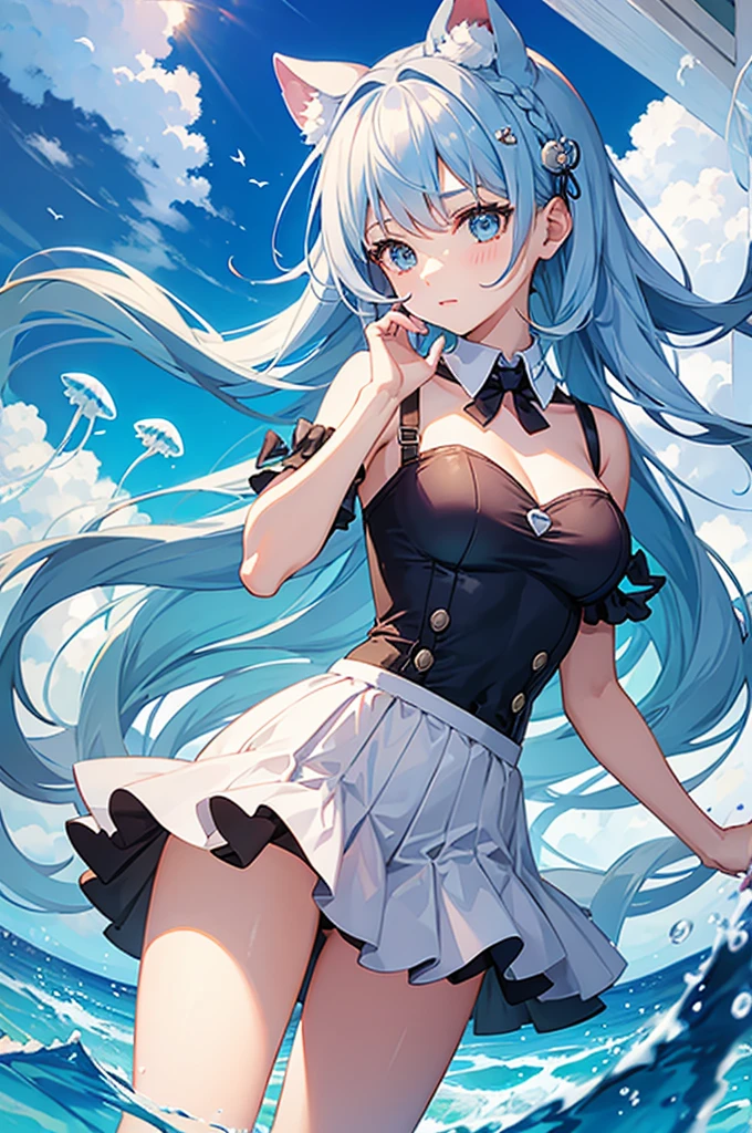 Cute girl with jellyfish hairstyle