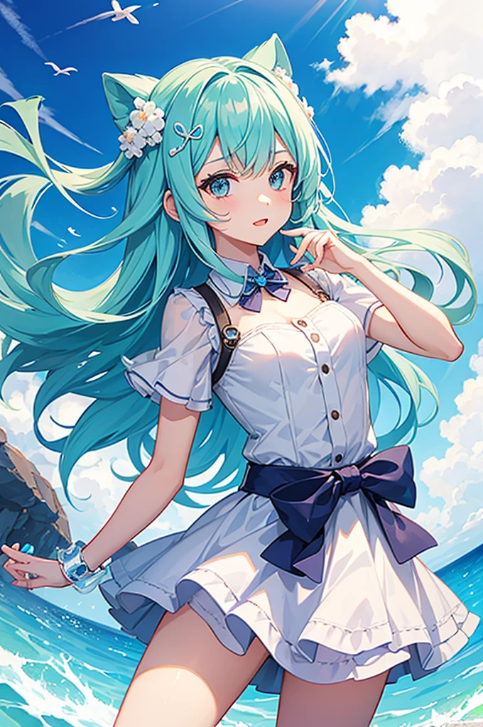 Cute girl with jellyfish hairstyle
