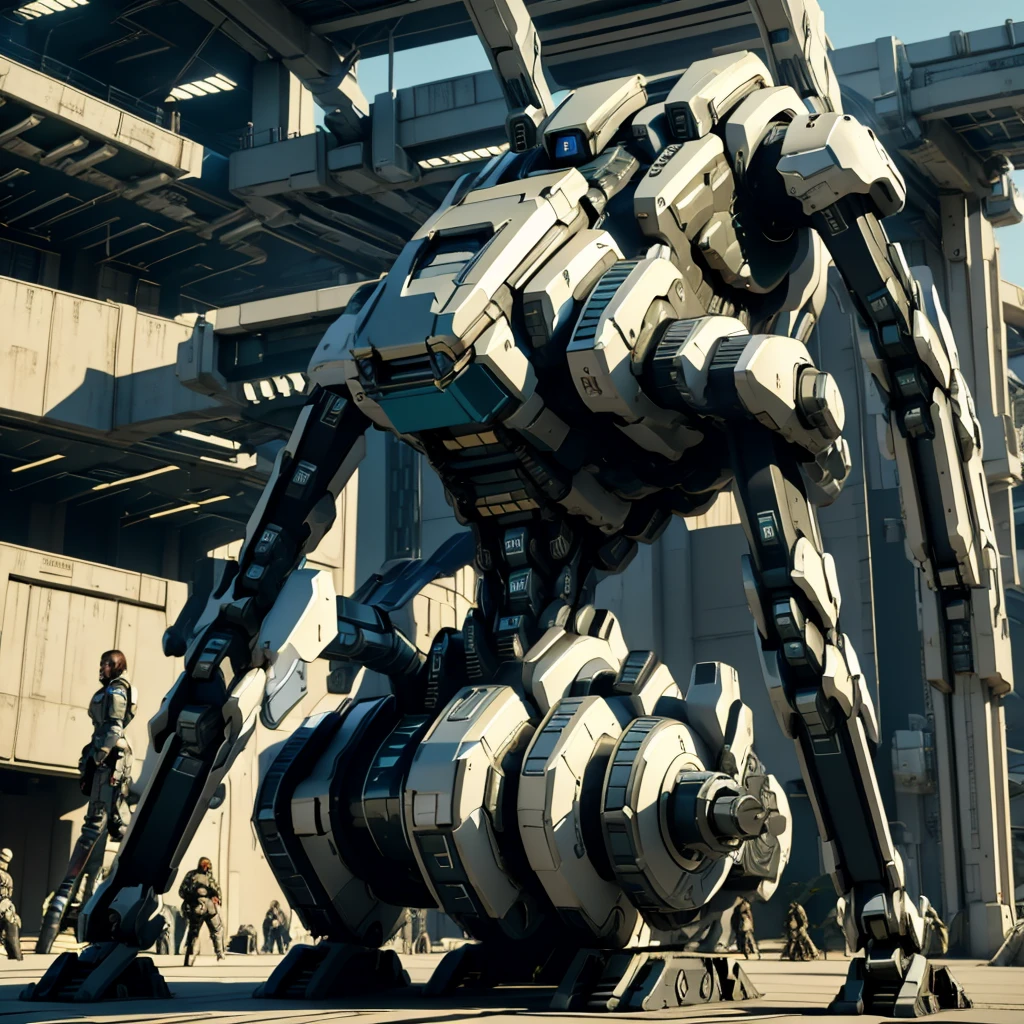 A gigantic robot that people can ride in，Combat Robot，Quadrupedal，Weapon equipment，Anime Art，Warrior，masterpiece，perfection，Science fiction，Stunning visuals，ＳＦ，最高masterpiece，cyber punk，Mecha Action