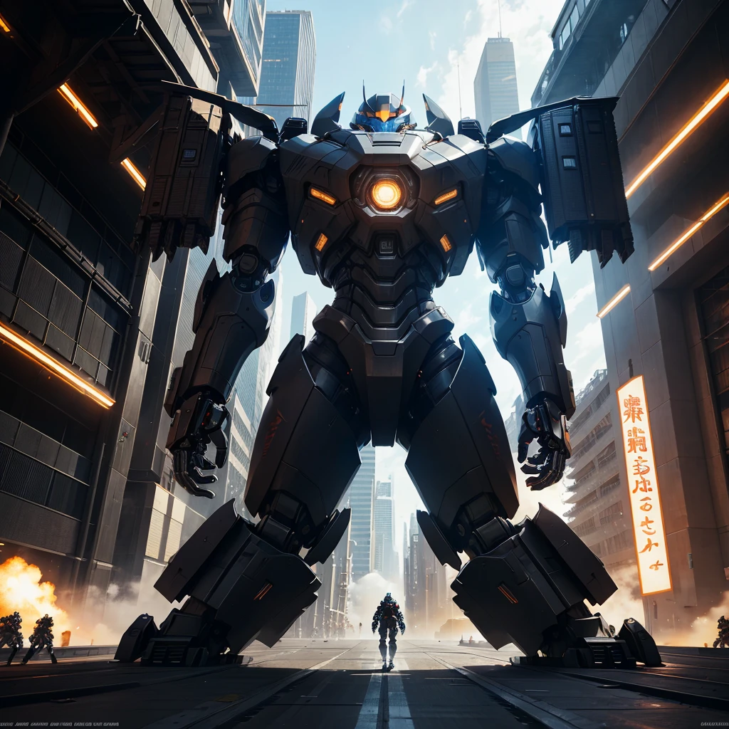 A gigantic robot that people can ride in，Combat Robot，Quadrupedal，Weapon equipment，Anime Art，Warrior，masterpiece，perfection，Science fiction，Stunning visuals，ＳＦ，最高masterpiece，cyber punk，Mecha Action