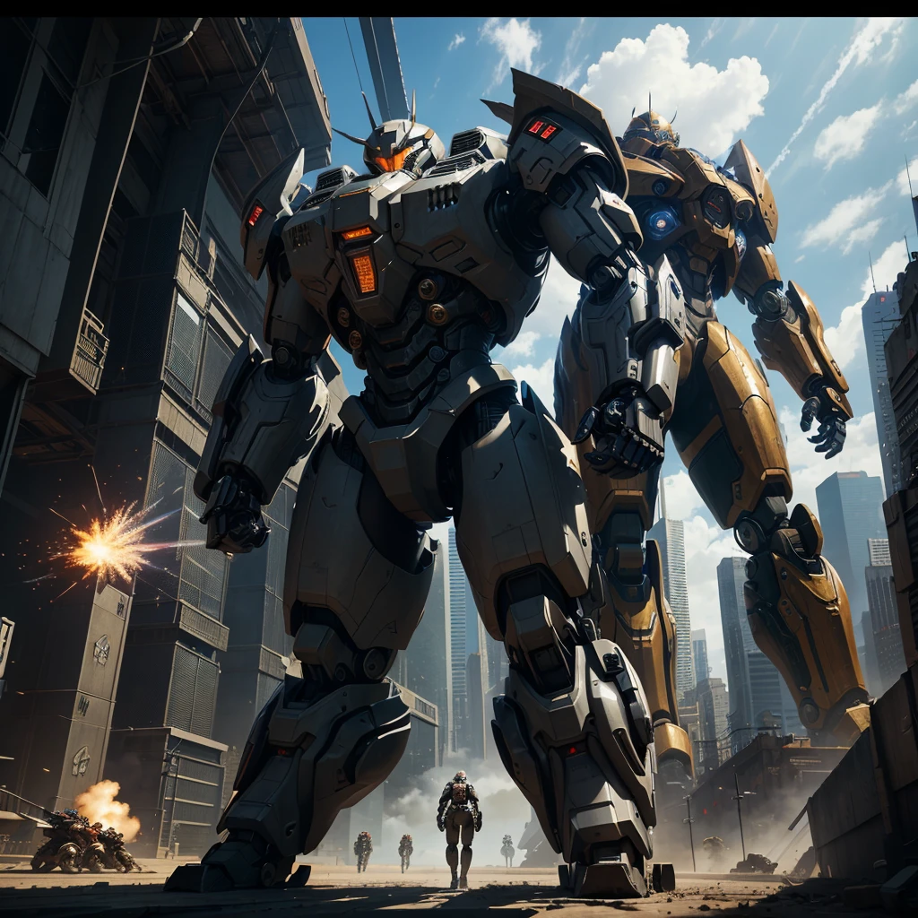 A gigantic robot that people can ride in,Combat Robot,Quadrupedal,Weapon equipment,Anime Art,Warrior,masterpiece,perfection,Science fiction,Stunning visuals,SF,最高masterpiece,cyber punk,Mecha Action